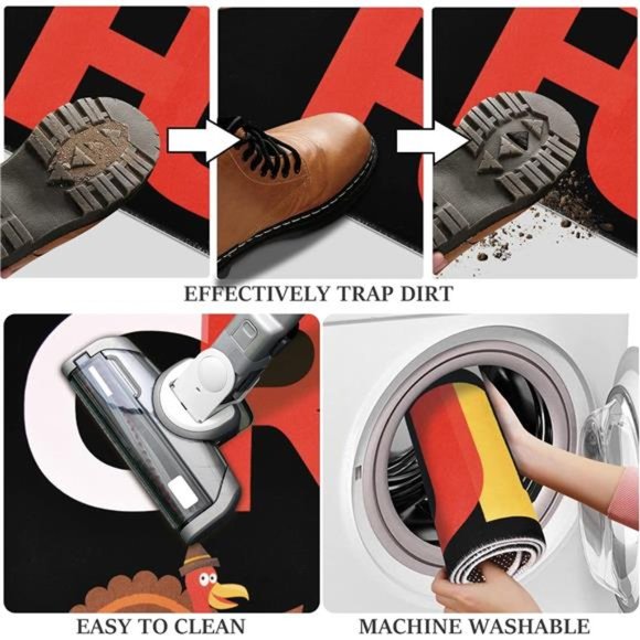 Thanksgiving Area Rug, Turkey Outdoor & Bathroom Floor Mat18 x 30 Inch - Picture 5 of 7